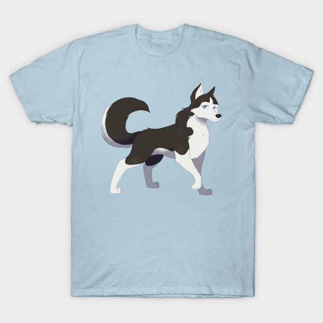 Husky T-Shirt by SkyBlueArts